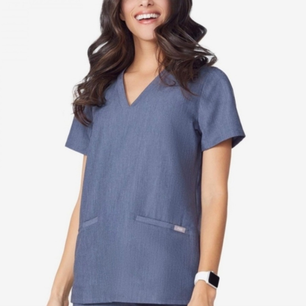 Figs Heather denim casma top M